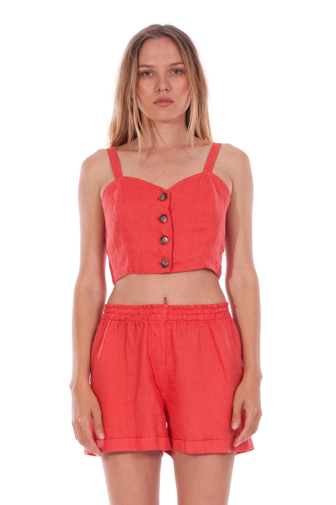 RAVENS VIEW IBIZA Damen vegan Oberteil Capri Candy Red