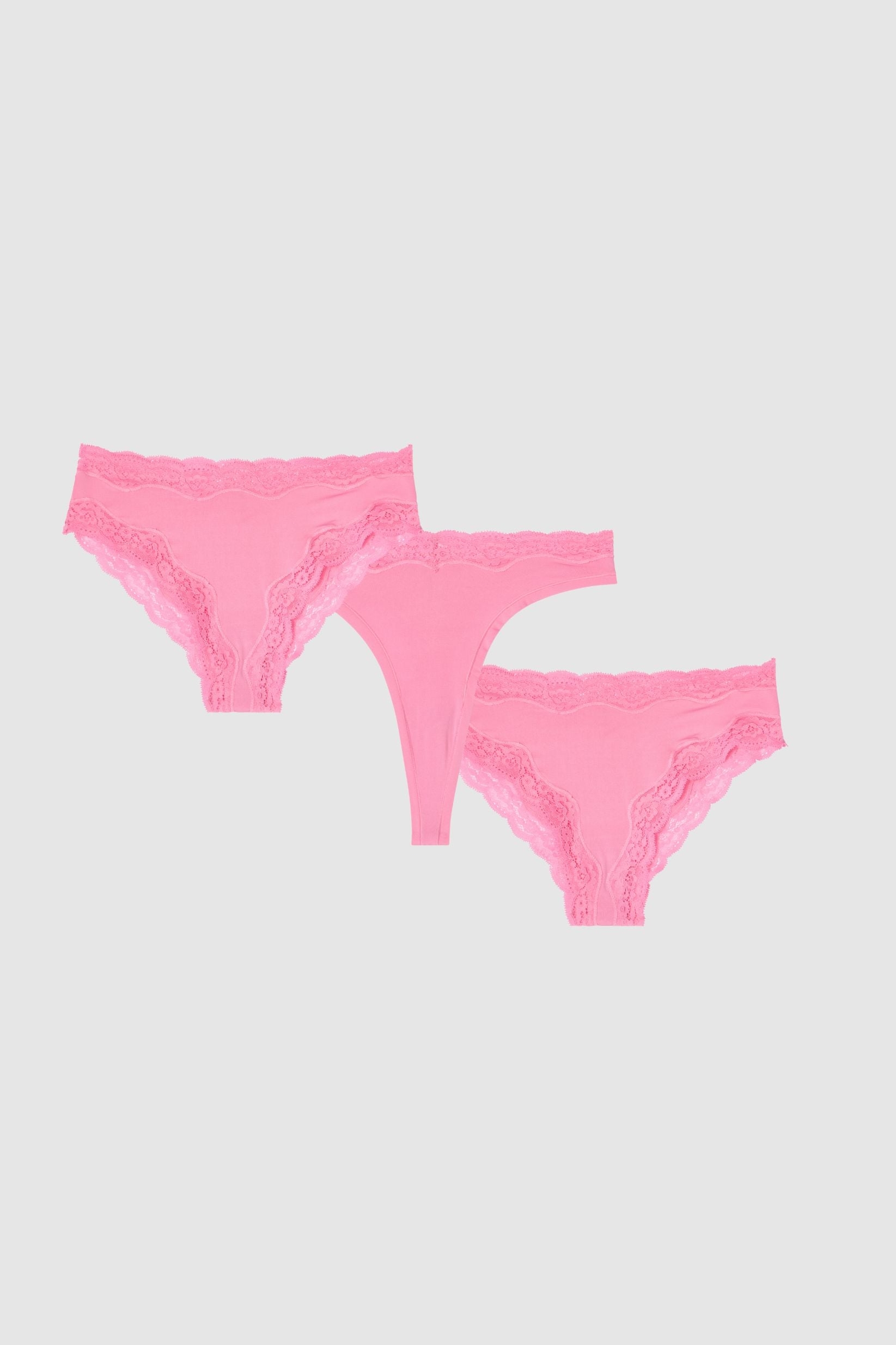 Understatement Damen vegan Micro Candy Pink 3er-Pack Candy Pink