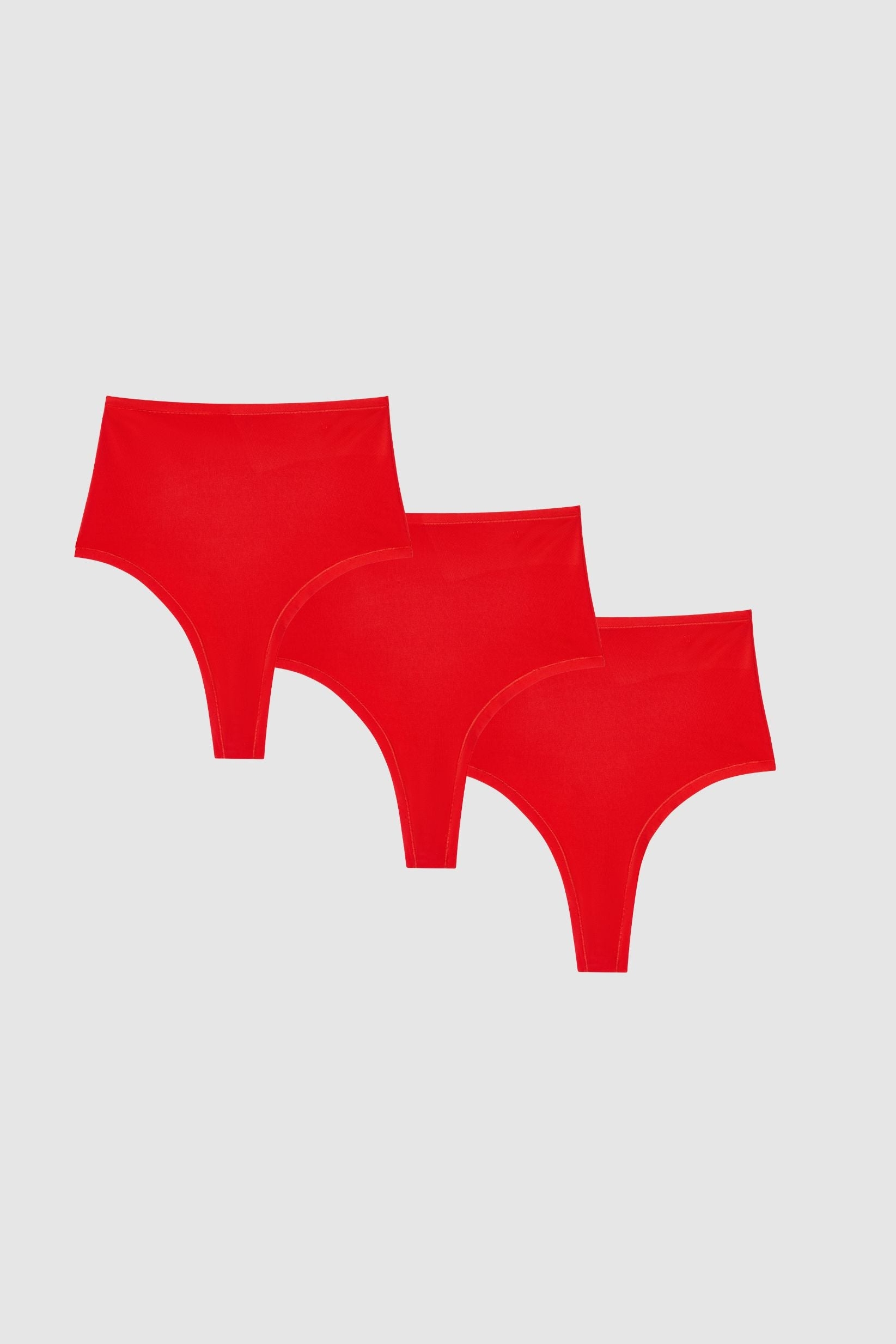 Understatement Damen vegan Multipack Micro Highwaist Tanga Feurig Rot
