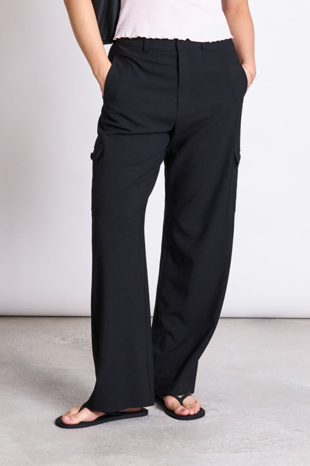 JAN 'N JUNE Damen vegan Cargohose Fano Schwarz