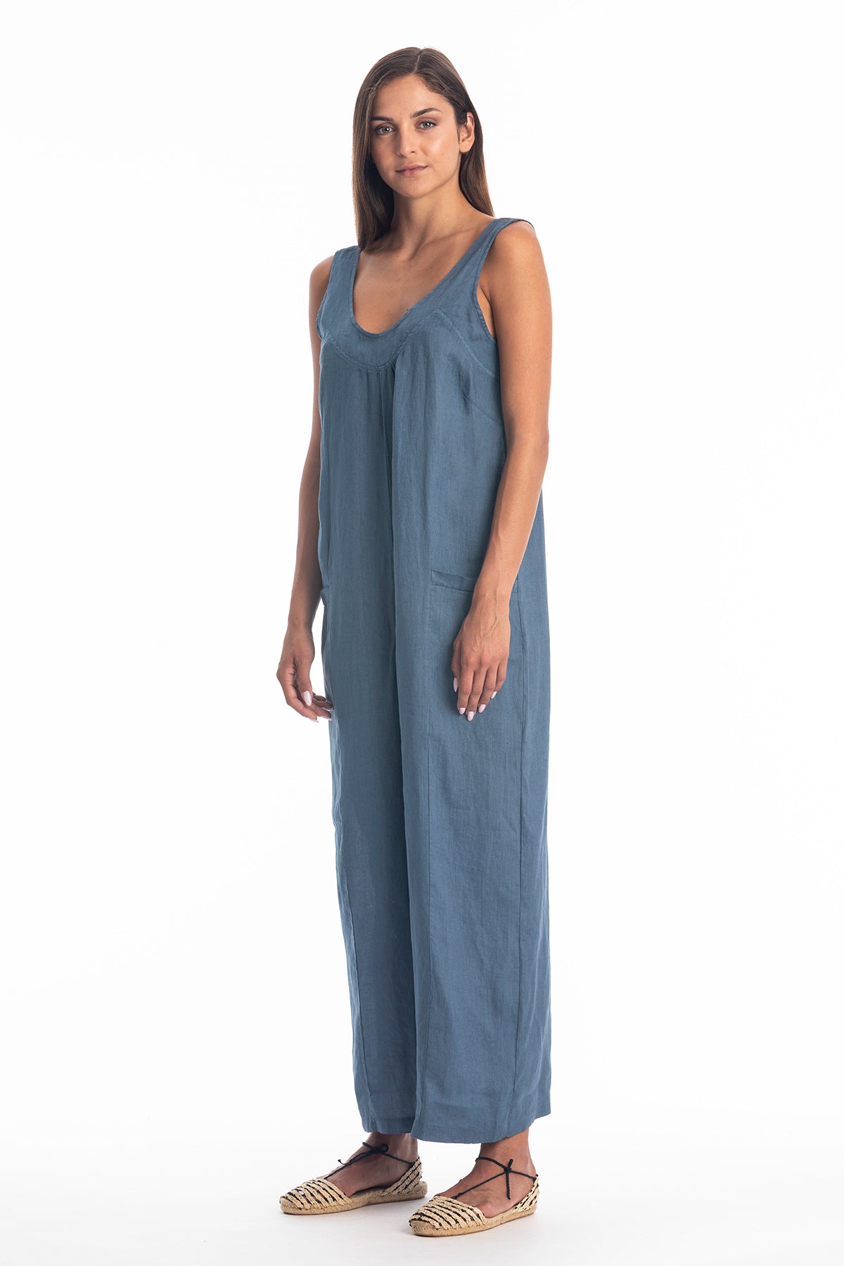 RAVENS VIEW IBIZA Damen vegan Jumpsuit Aura Jeans Blau