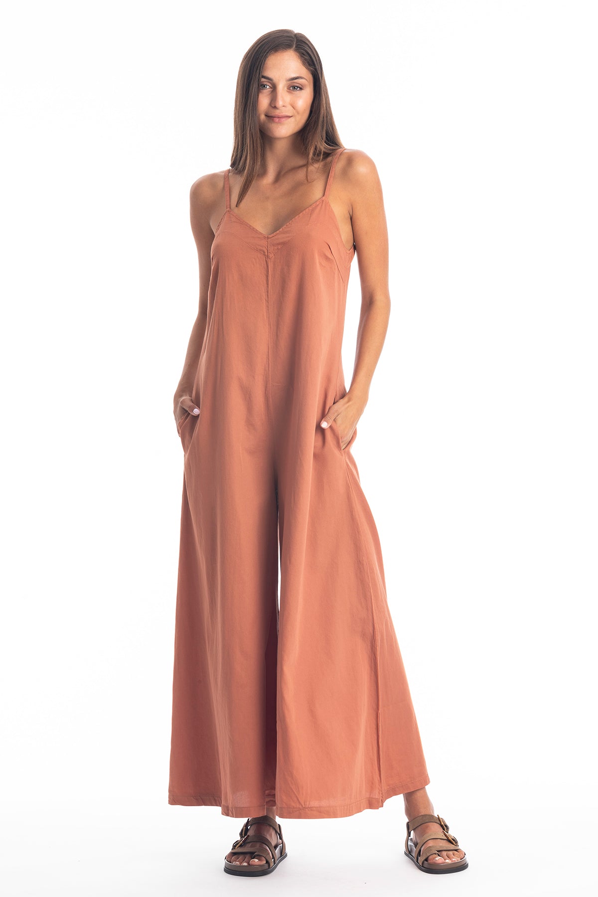 RAVENS VIEW IBIZA Damen vegan Jumpsuit Kiera Bronze