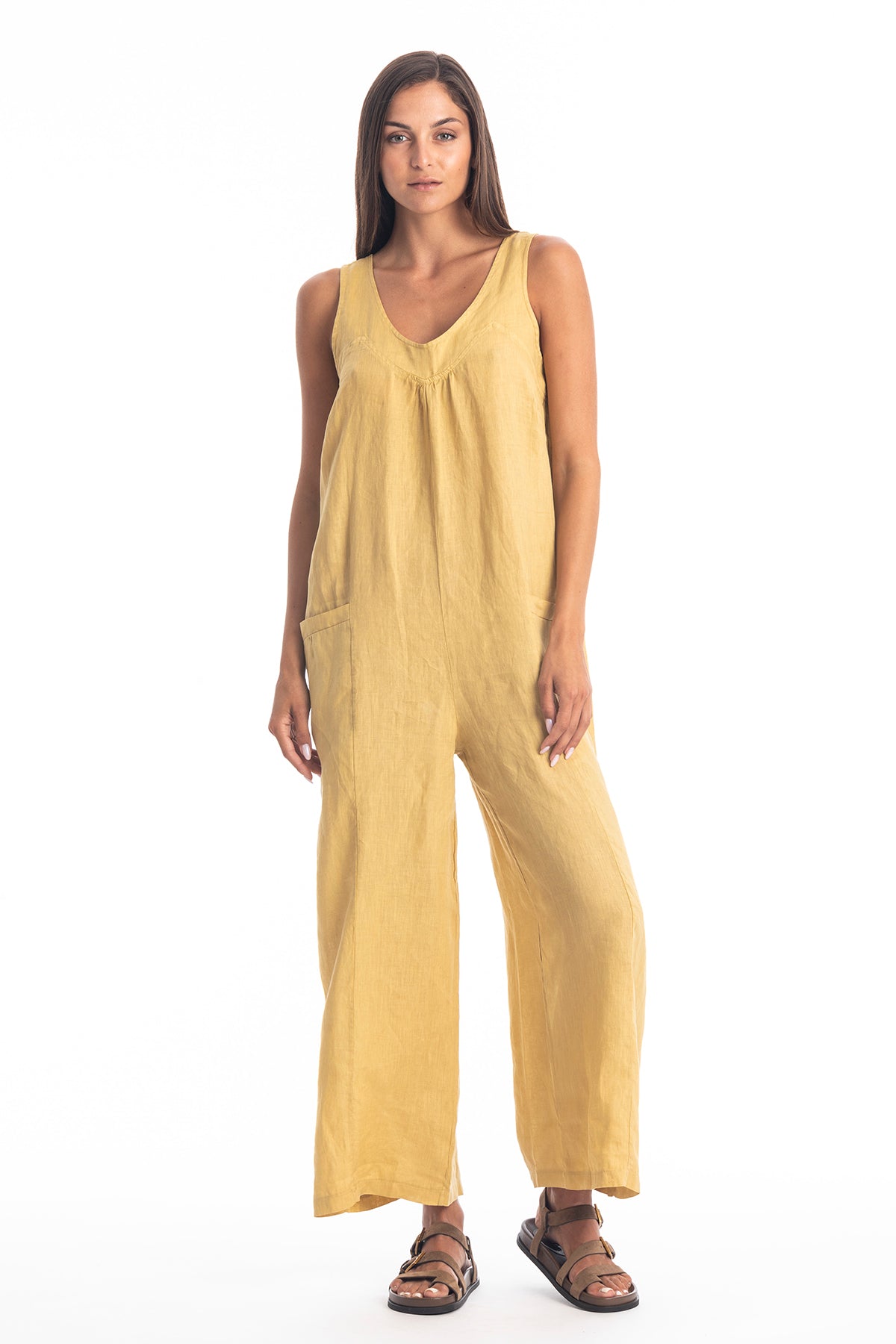 RAVENS VIEW IBIZA Damen vegan Jumpsuit Aura Gold Gelb