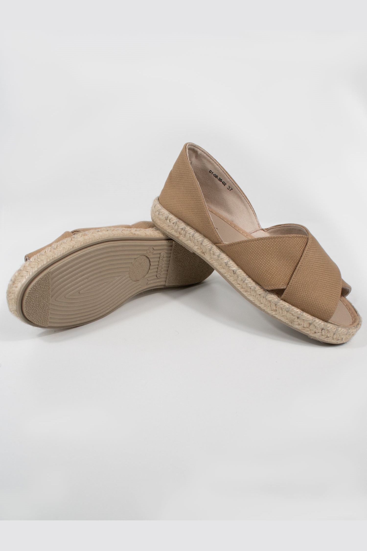 Will's Vegan Store Damen vegan Sandalen Espadrille Tan Canvas
