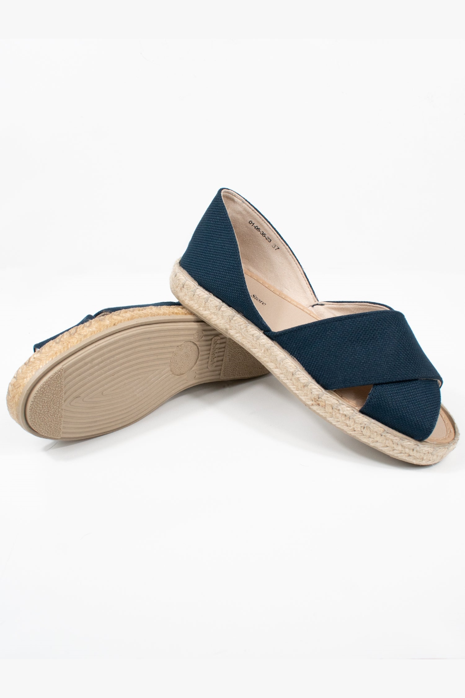 Will's Vegan Store Damen vegan Sandalen Espadrilles Marine Segeltuch