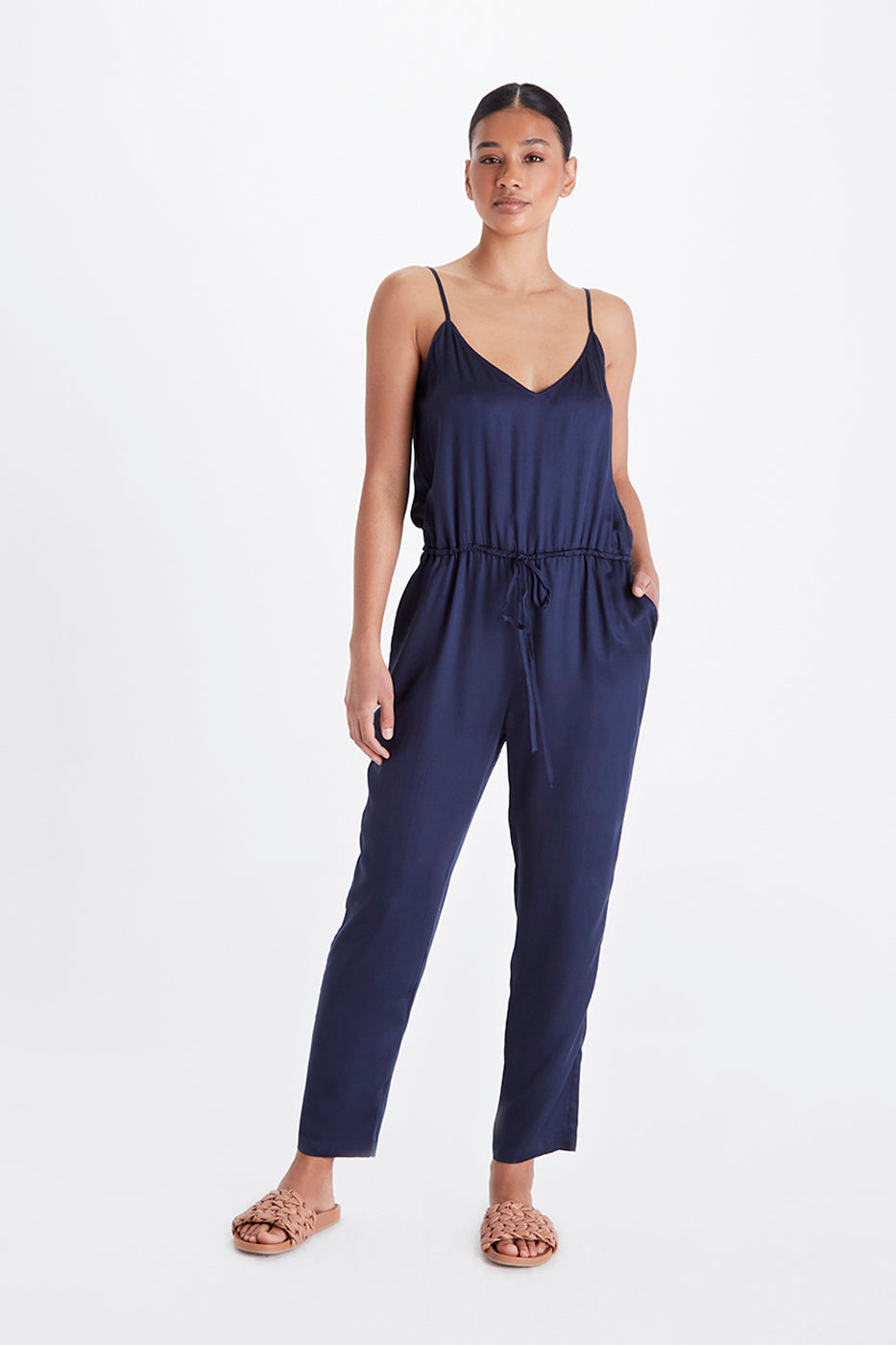 Neu Nomads Damen vegan Jumpsuit Kordelzug Sydney Mitternacht