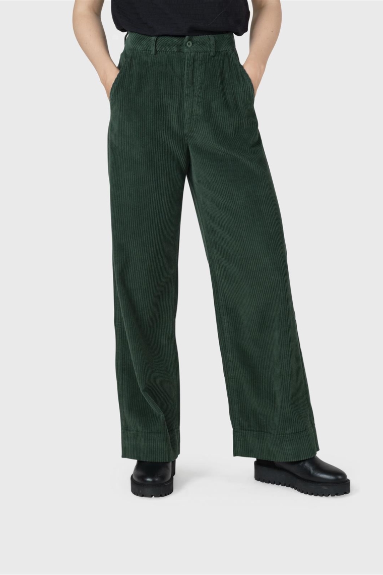 KlitmÃ¸ller Damen vegan Hose Weites Bein Kord Lydia Moss GrÃ¼n