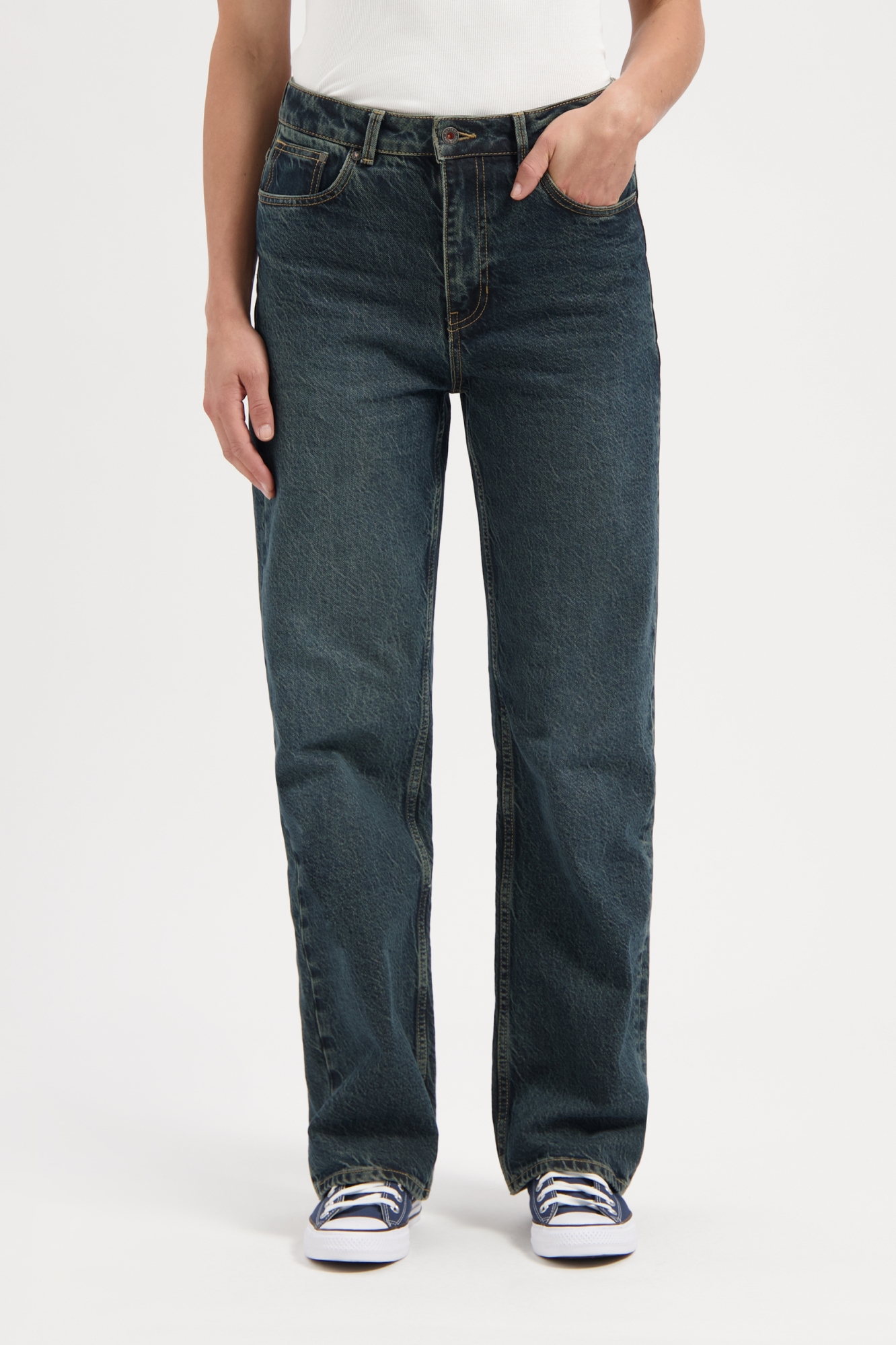 Kuyichi Damen vegan Jeans Locker Gerade Izabella Vintage Jade