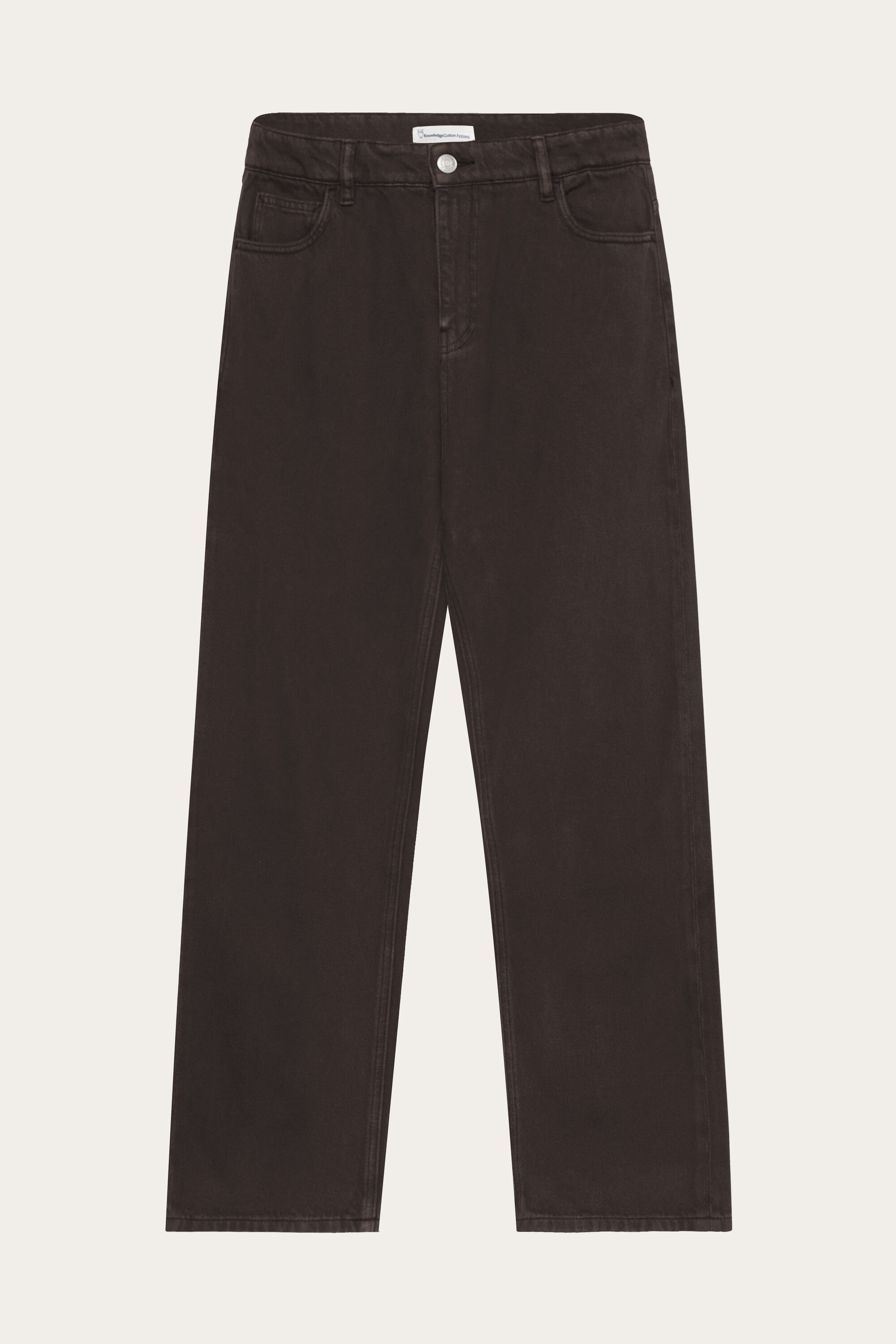 KnowledgeCotton Apparel Herren vegan Hose Wide Twill Flint Chocolate Torte