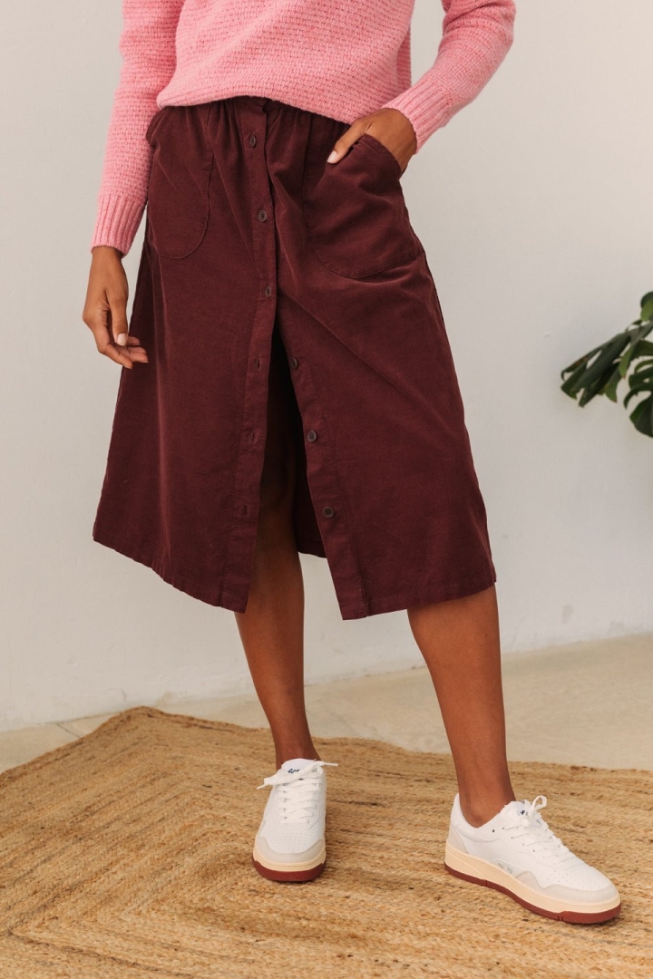 TWOTHIRDS Damen vegan Rock Schola Rostbraun Rot