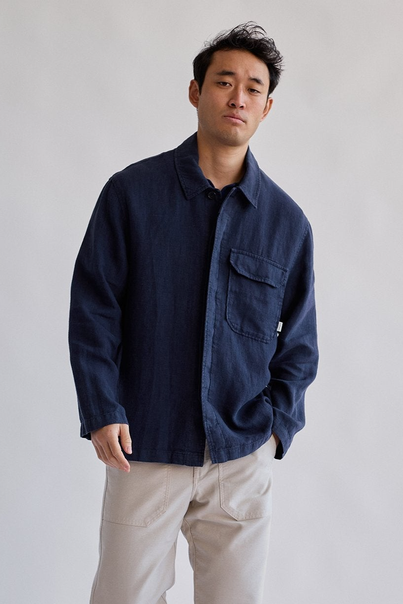 TWOTHIRDS Herren vegan Overshirt Walpole Navyblau