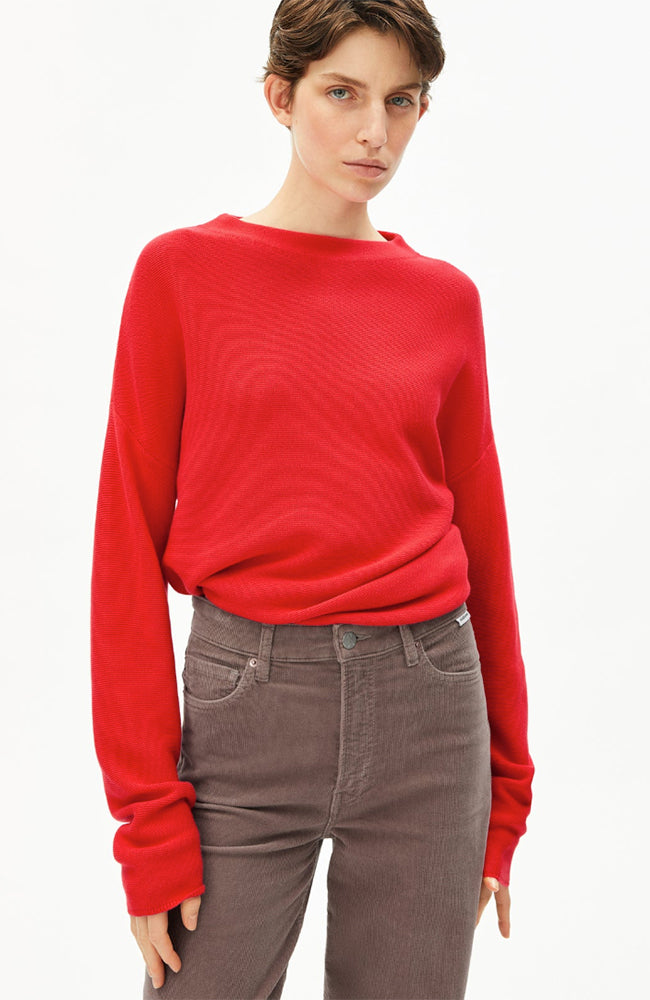 ARMEDANGELS Damen vegan Pullover Merinaa Candy Apple Red