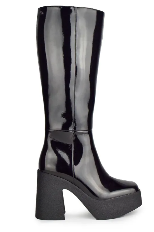 Altercore Damen vegan Stiefel Clarissa Schwarz Lack