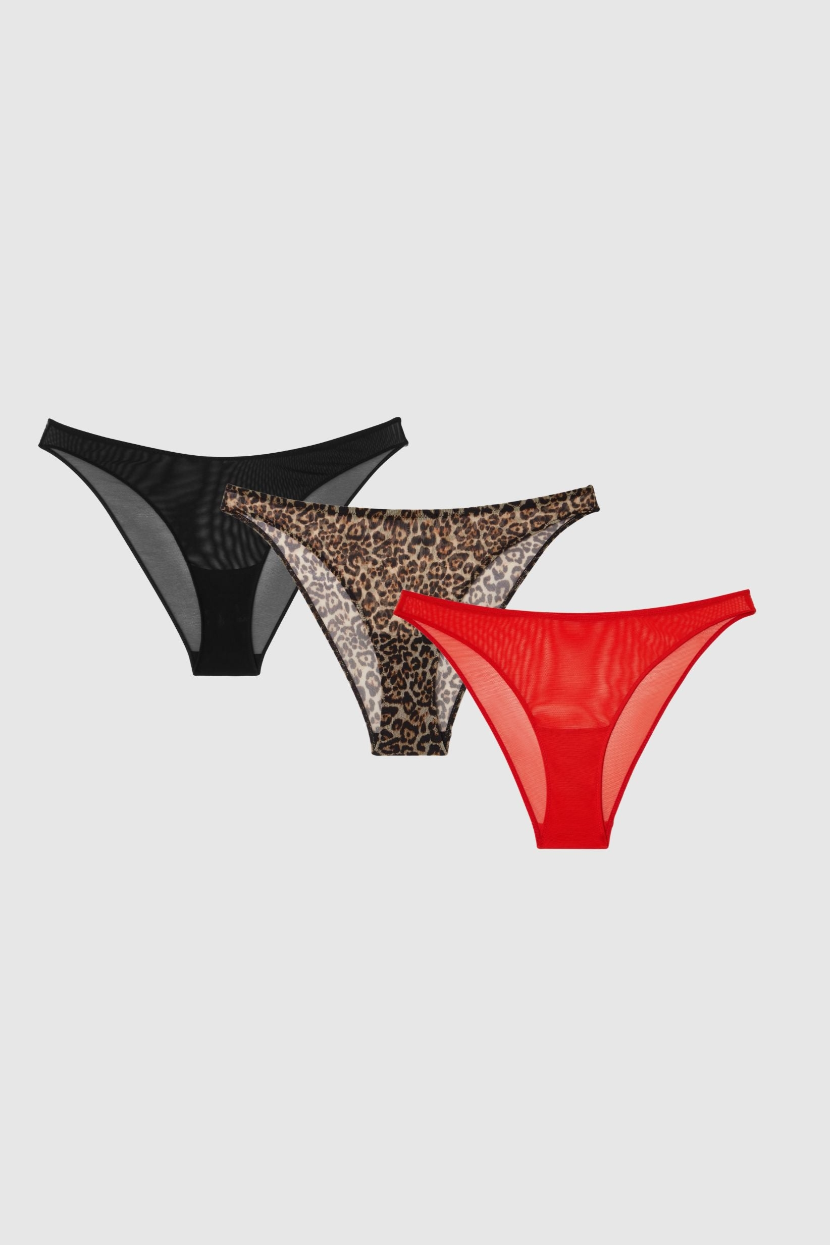 Understatement Damen vegan Multipack 3x Slips Mesh Multicolor