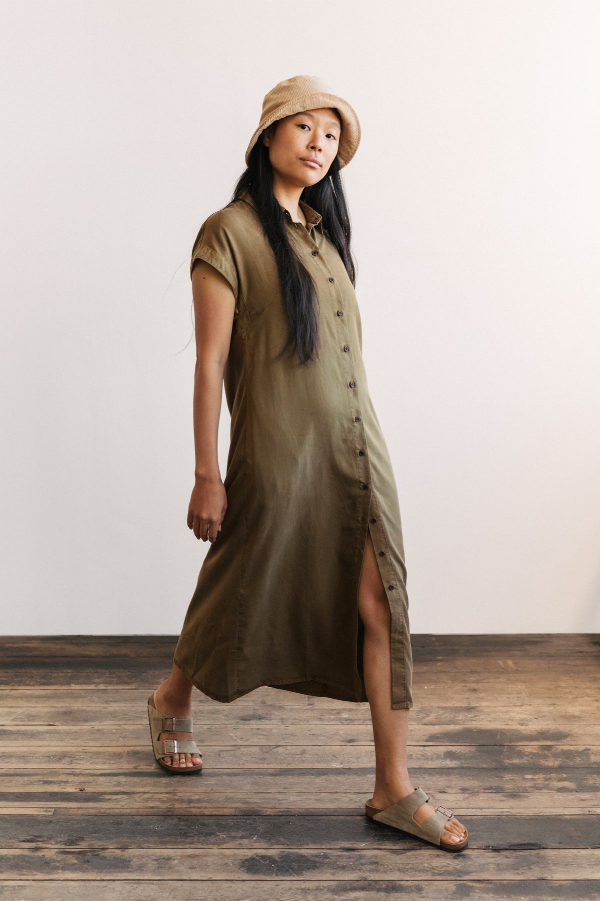 TWOTHIRDS Damen vegan Kleid Takamaka Oliv