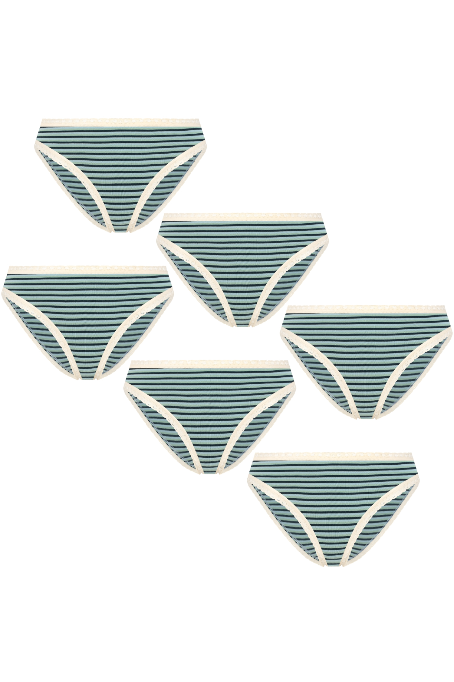 Albero Natur Damen vegan Multipack 6x Slips Agave Und Navy