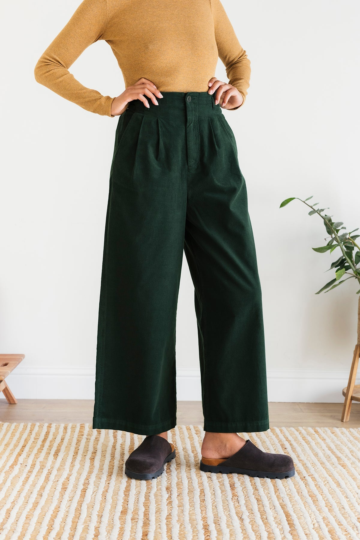 TWOTHIRDS Damen vegan Hose Balcarrick Dunkelgrün