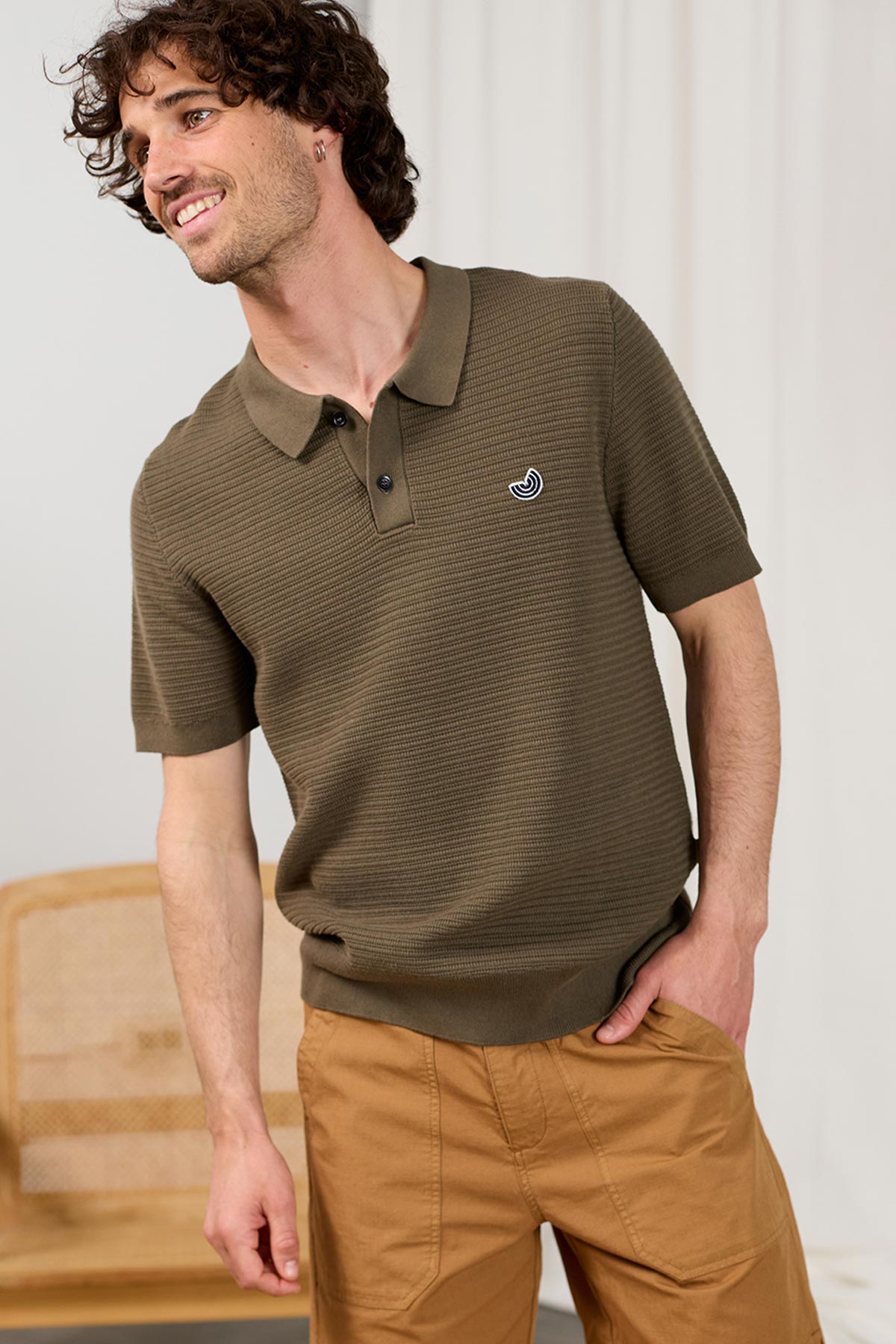 TWOTHIRDS Herren vegan Poloshirt Coetivy Khaki