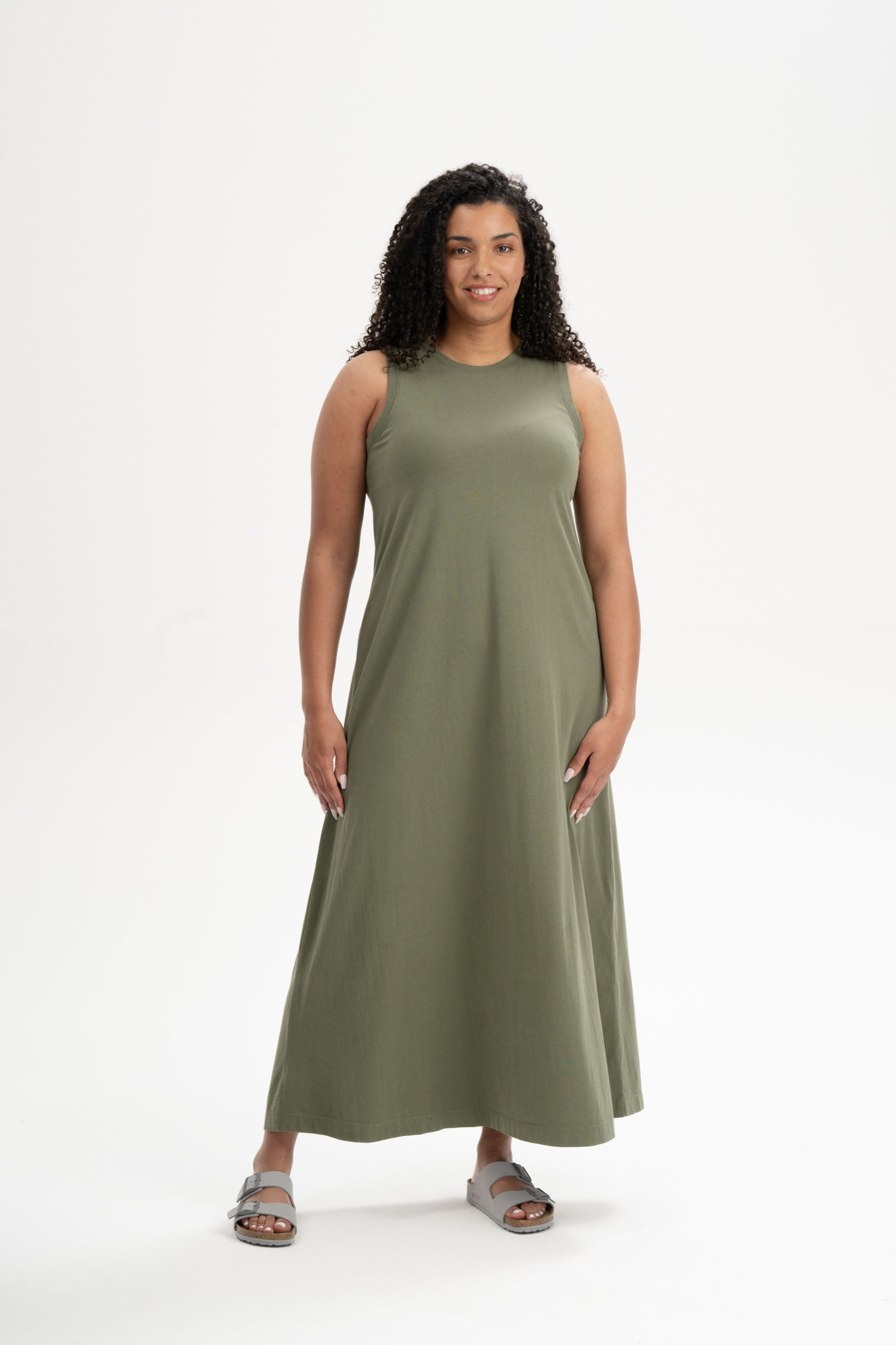 MELA Damen vegan Maxikleid Mahika Thymian