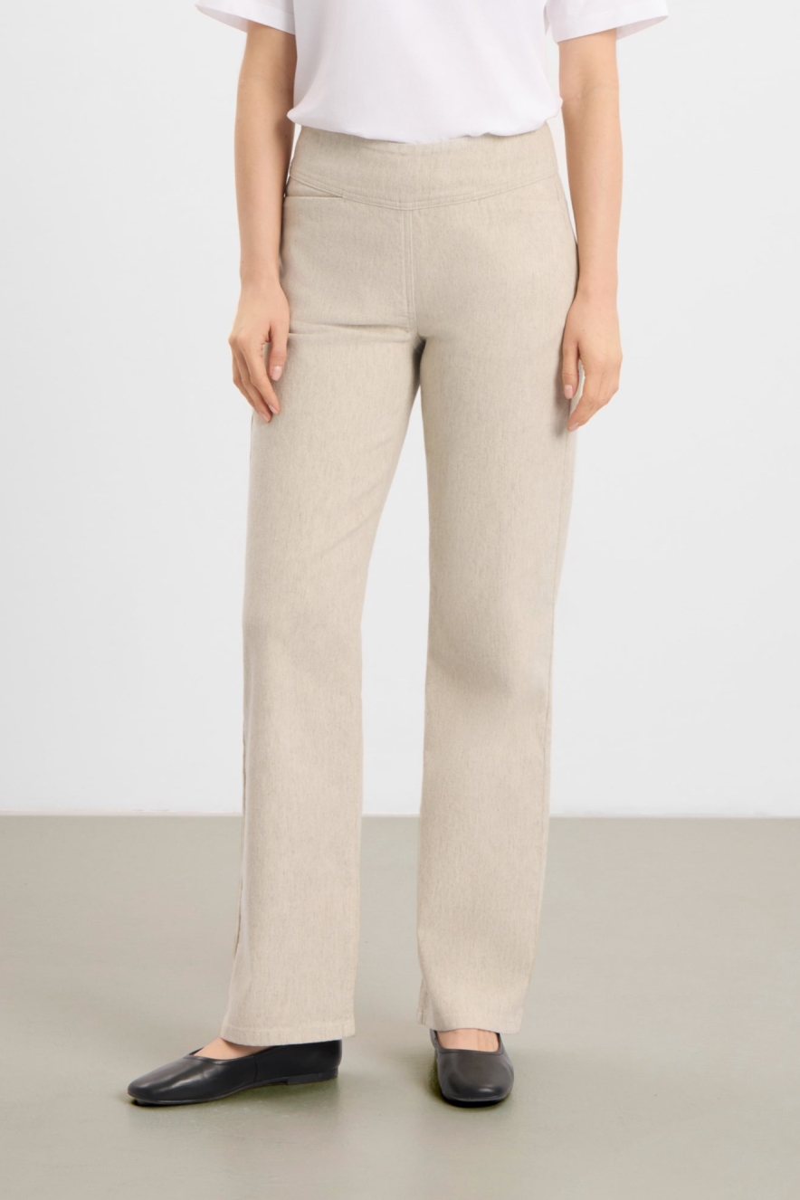 LAURIE Damen vegan Hose Thea Straight Ml Grau Sand