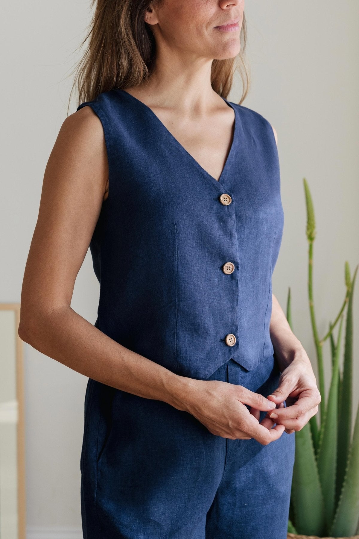 TWOTHIRDS Damen vegan Weste Ukonkivi Blue Night