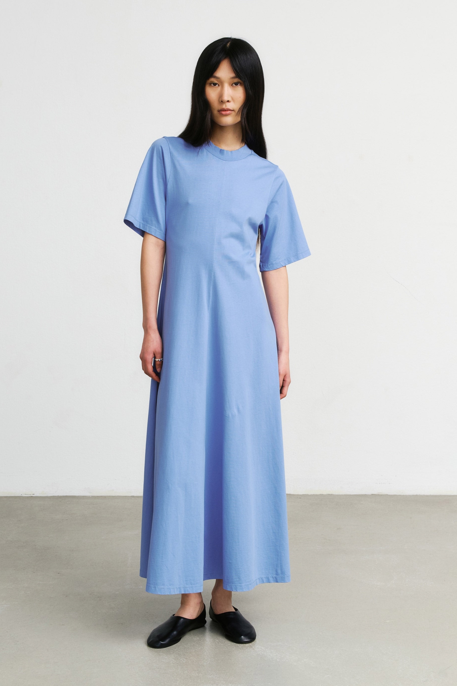 Rotholz Damen vegan Kleid T-Shirt-Kleid Soft Blue