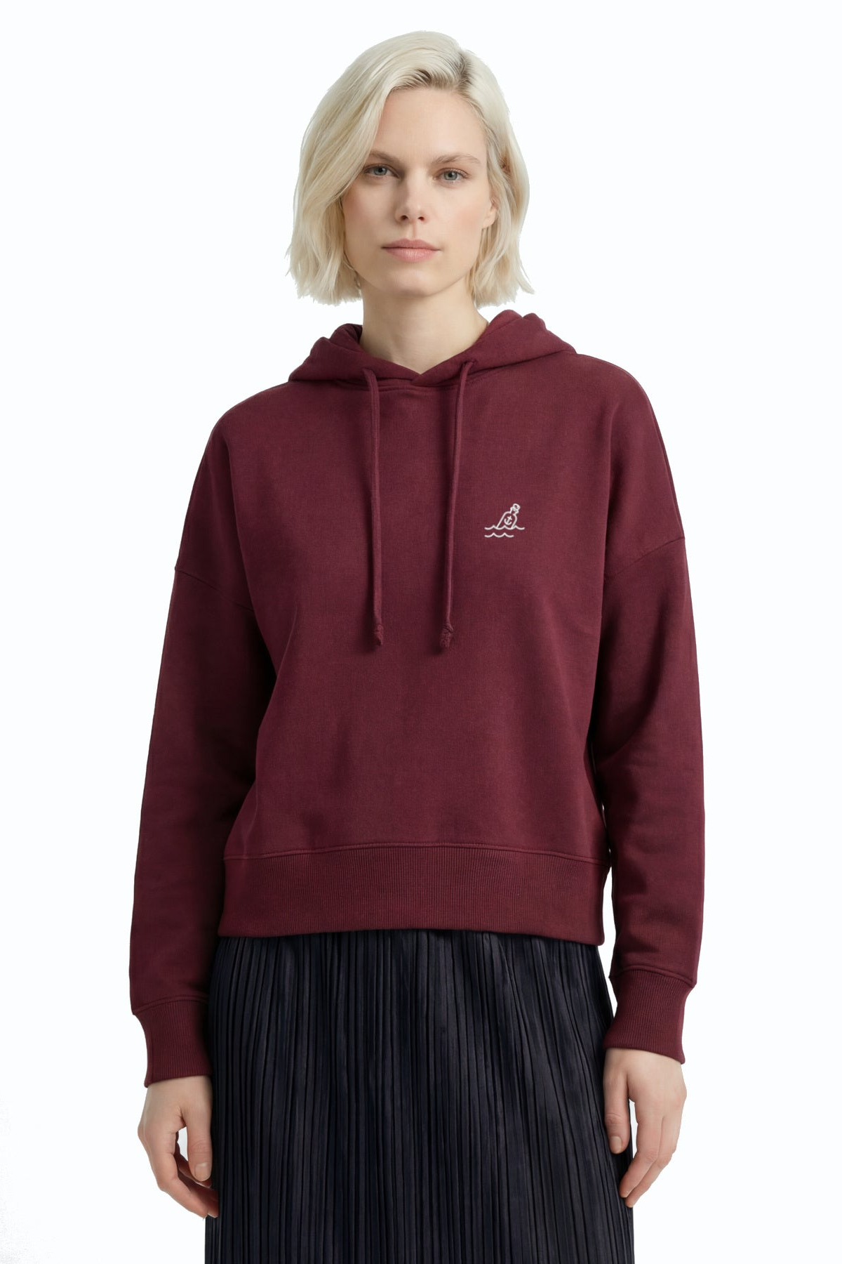 Hafendieb Damen vegan Hoodie Flaschenpost Burgundy