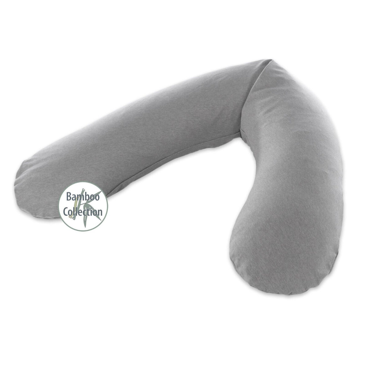 Theraline Das Original Stillkissen inkl. Bezug Melange mittelgrau (Bamboo Collection)