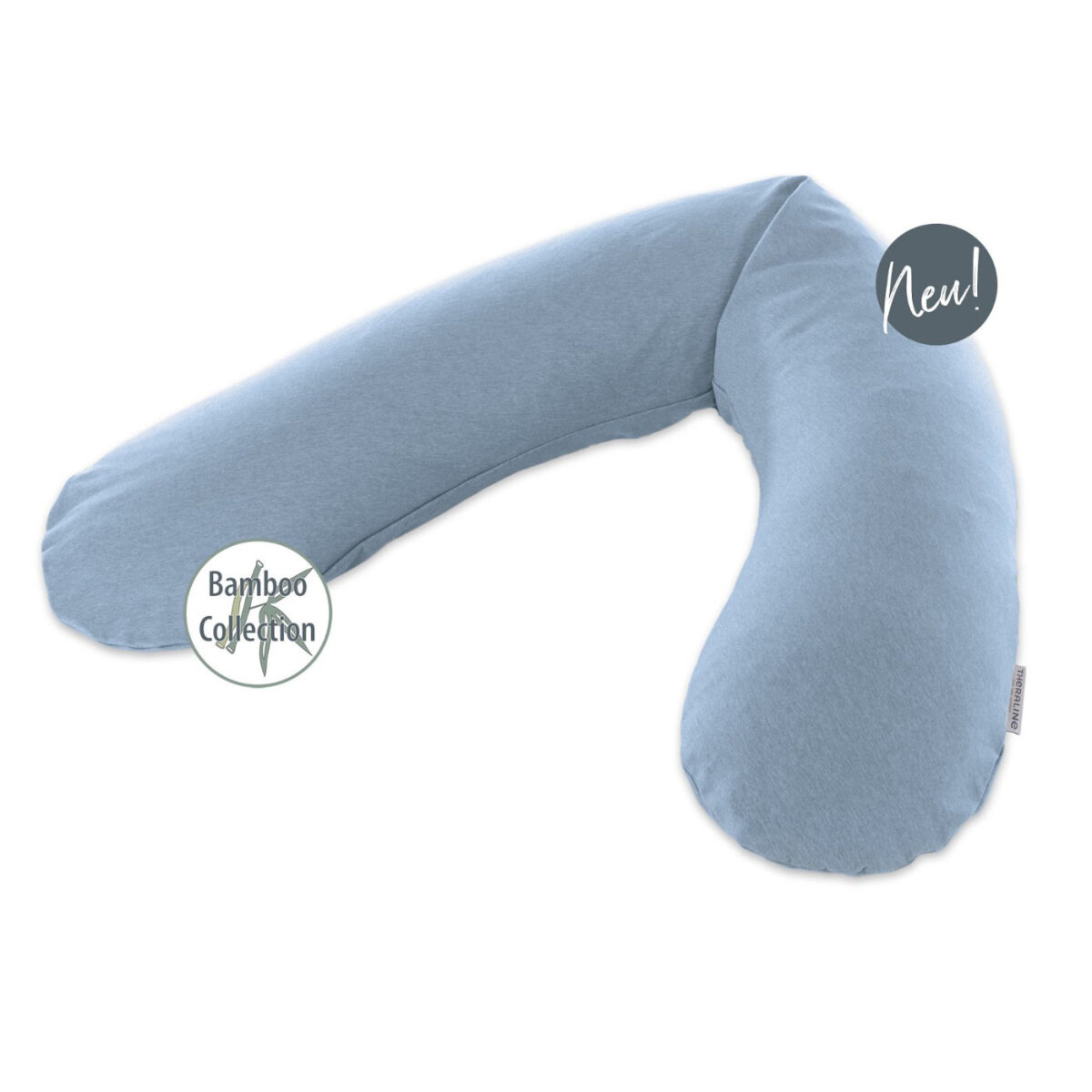 Theraline Das Original Stillkissen inkl. Bezug Melange blau-grau (Bamboo Collection)