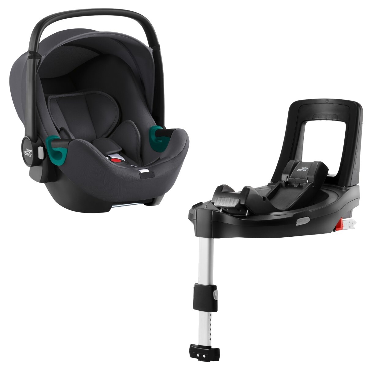 Britax Römer Babyschale Baby-Safe 3 i-Size mit Flex Base iSense - Midnight Grey