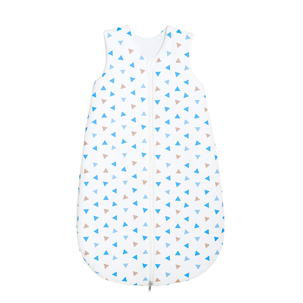 Odenwälder Jersey-Schlafsack Basic Dreiecke blau 90