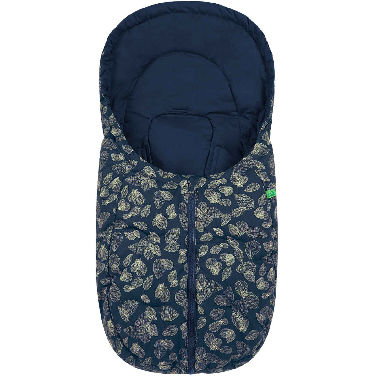 Odenwälder Fußsäckchen BabyNest fashion Organic Cotton easy leaves navy