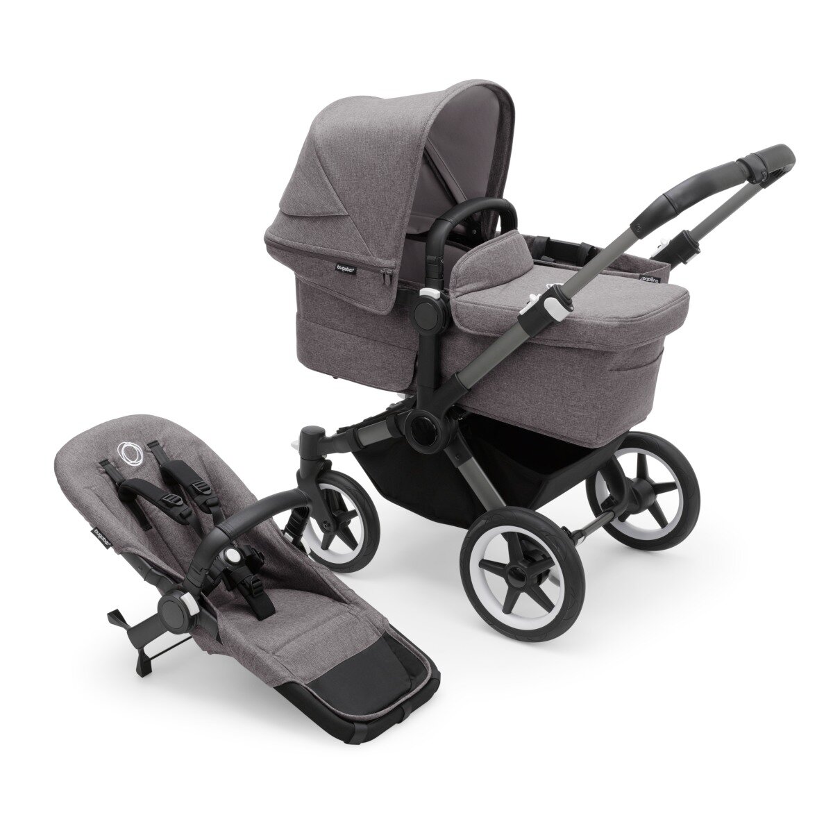 Bugaboo Donkey 5 Mono Kombikinderwagen Komplett Graphit - Grau Meliert