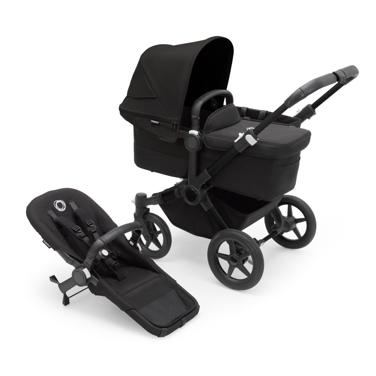 Bugaboo Donkey 5 Mono Kombikinderwagen Komplett Schwarz - Mitternachtsschwarz