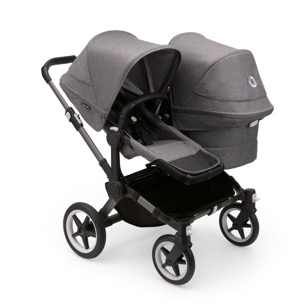 Bugaboo Donkey 5 Duo Geschwisterkinderwagen Komplett Graphit - Grau Meliert