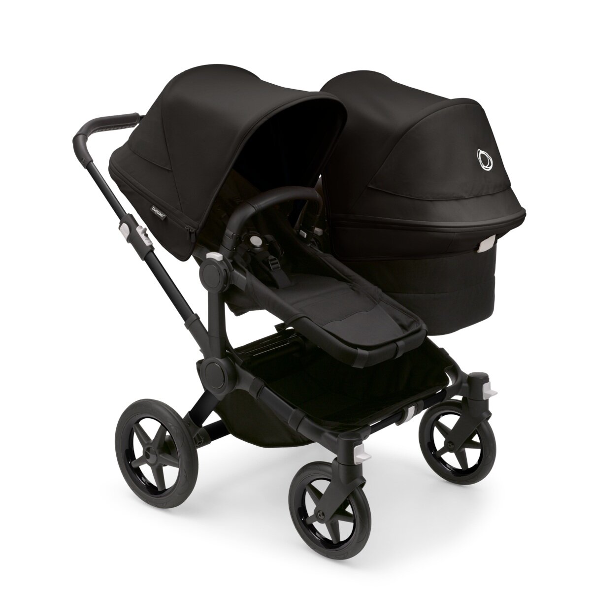 Bugaboo Donkey 5 Duo Geschwisterkinderwagen Komplett Schwarz - Mitternachtsschwarz