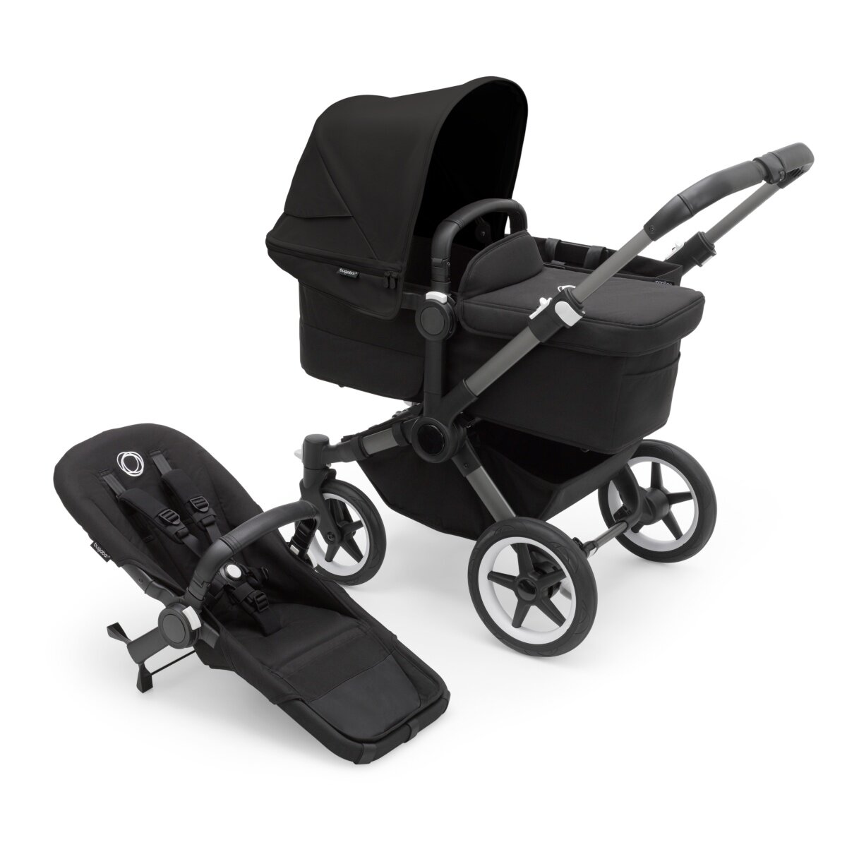 Bugaboo Donkey 5 Mono Mix & Match Kinderwagen Graphit - Mitternachtsschwarz Mitternachtsschwarz