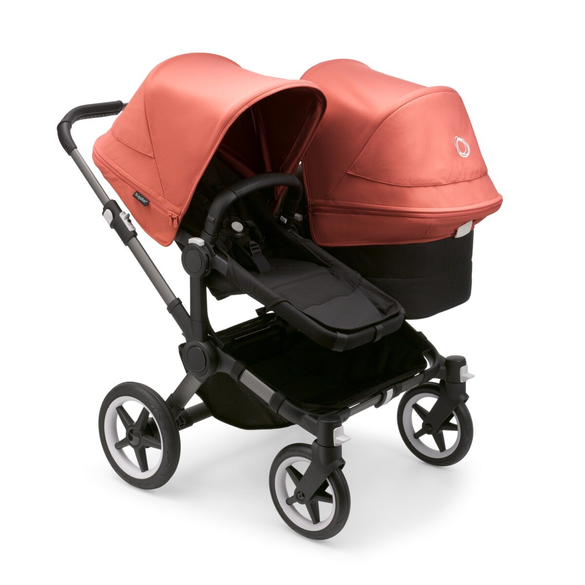 Bugaboo Donkey 5 Duo Mix & Match Geschwisterkinderwagen Graphit - Mitternachtsschwarz Morgenrot