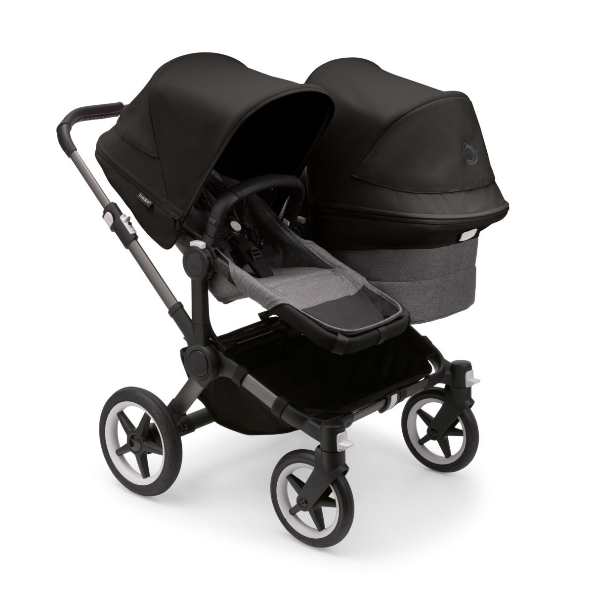 Bugaboo Donkey 5 Duo Mix & Match Geschwisterkinderwagen Graphit - Grau Meliert Mitternachtsschwarz