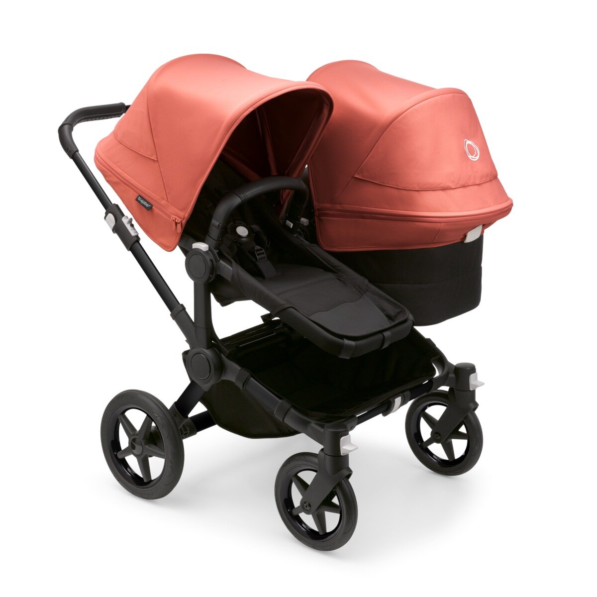Bugaboo Donkey 5 Duo Mix & Match Geschwisterkinderwagen Schwarz - Mitternachtsschwarz Morgenrot