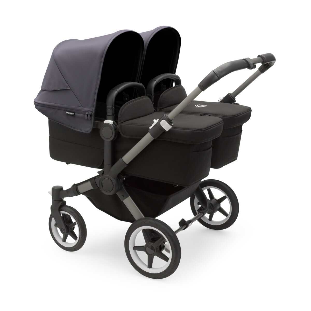Bugaboo Donkey 5 Twin Mix & Match Zwillingskinderwagen Graphit - Mitternachtsschwarz Sturmblau