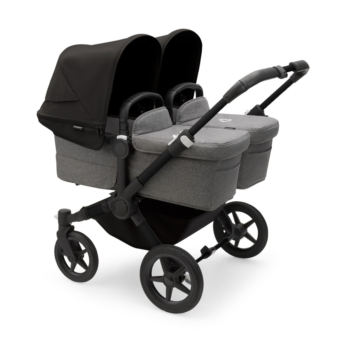 Bugaboo Donkey 5 Twin Mix & Match Zwillingskinderwagen Schwarz - Grau Meliert Mitternachtsschwarz