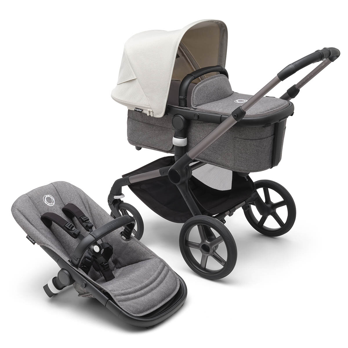 Bugaboo Kinderwagen Fox 5 Graphit - Grau Meliert Misty White