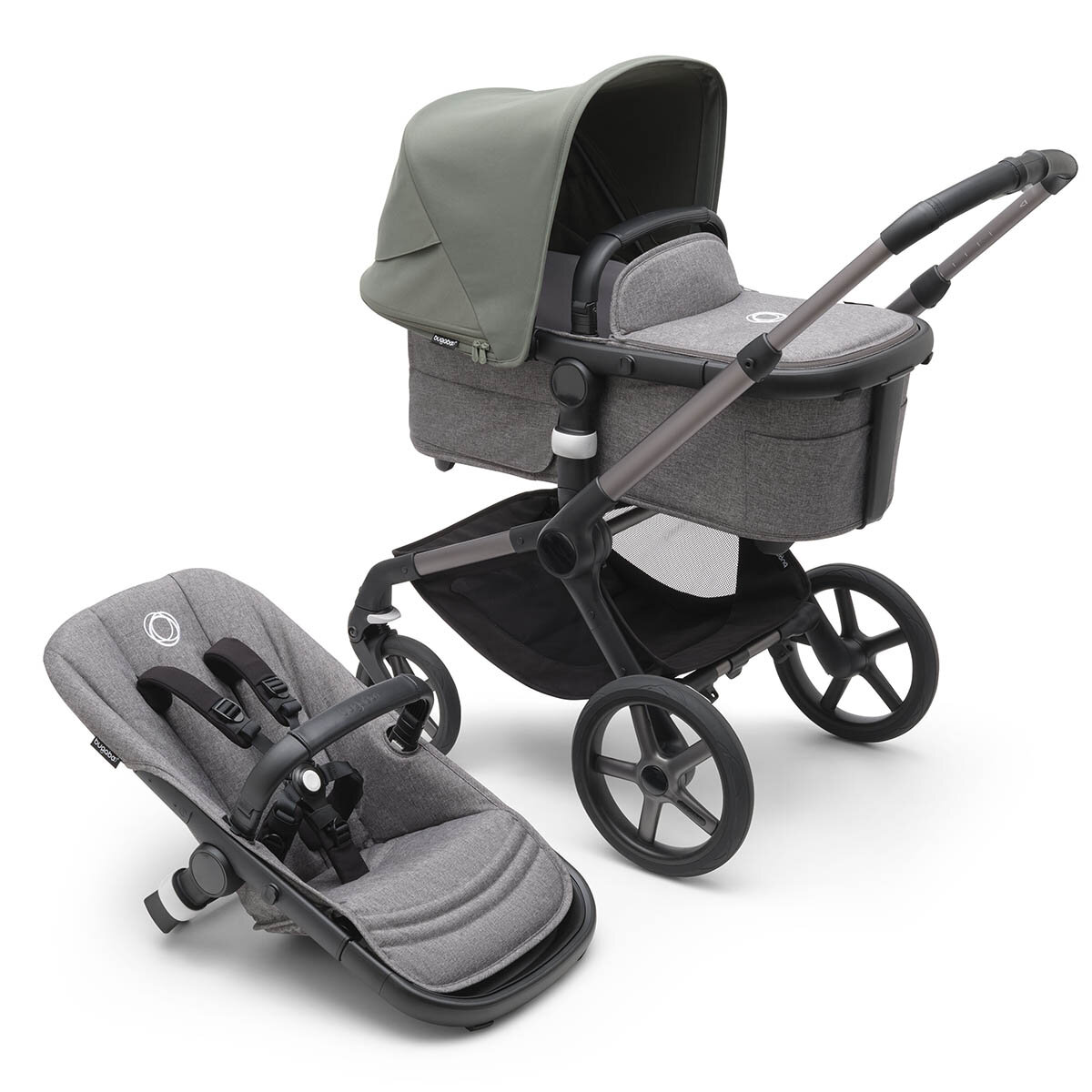 Bugaboo Kinderwagen Fox 5 Graphit - Grau Meliert Forest Green