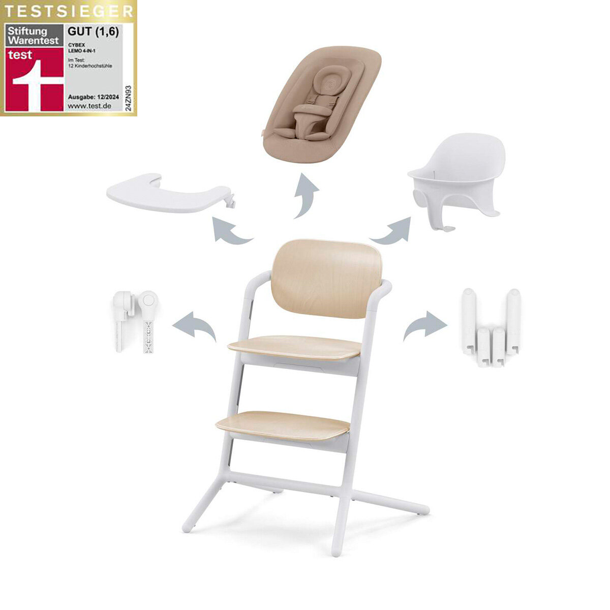 Cybex Lemo 4in1 Hochstuhl Set Sand White