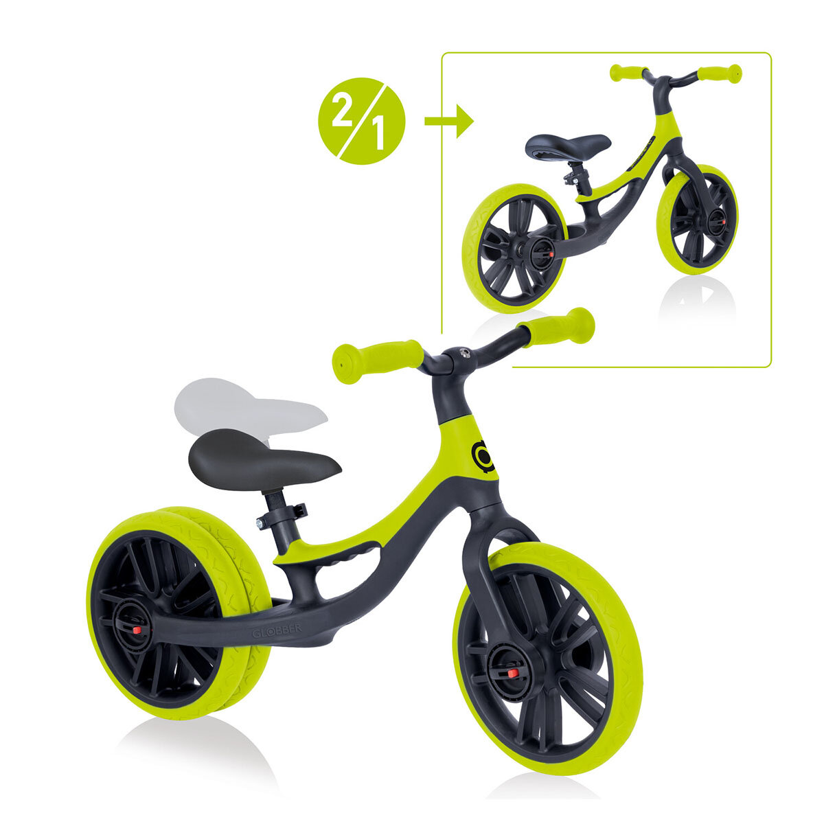 Authentic Sports Globber Go Bike Elite Duo Laufrad Lime Grün