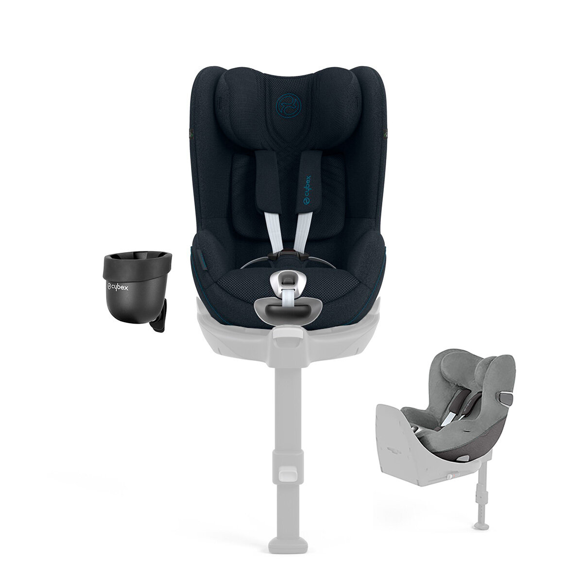 Cybex Kindersitz Sirona T Plus Nautical Blue + Gratis Sommerbezug + Gratis Becherhalter