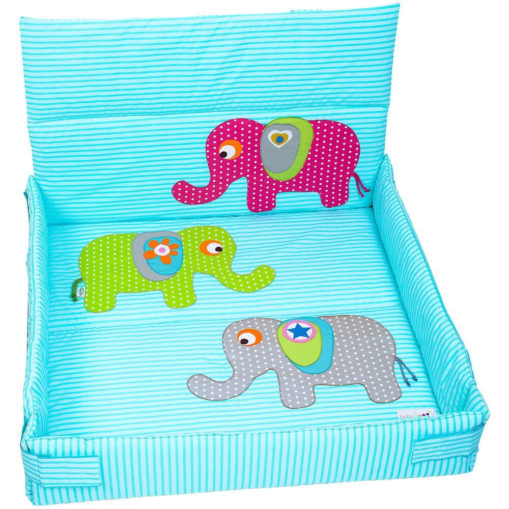 Odenwälder 8147-1941 Gr.75x100 cm Laufgittereinlage Stripes türkis Friedo