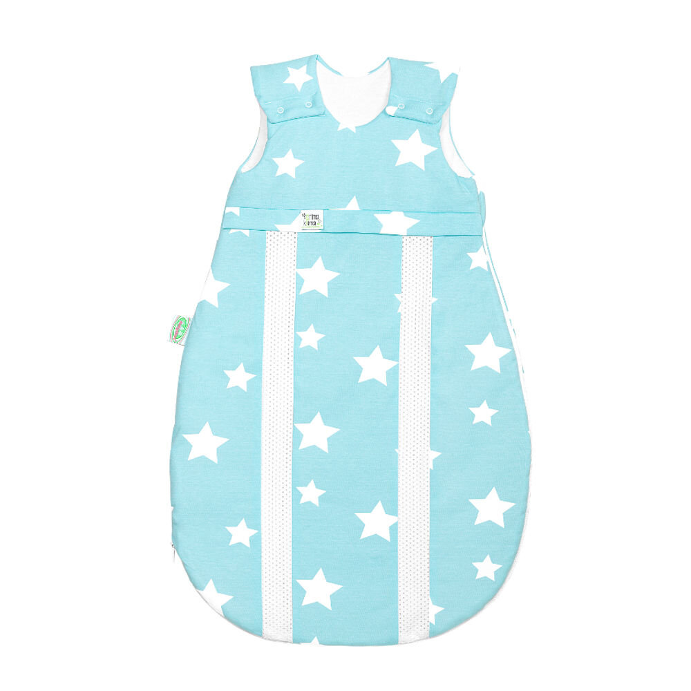 Odenwälder Jersey-Schlafsack prima klima white stars frozen minze, Größe:70