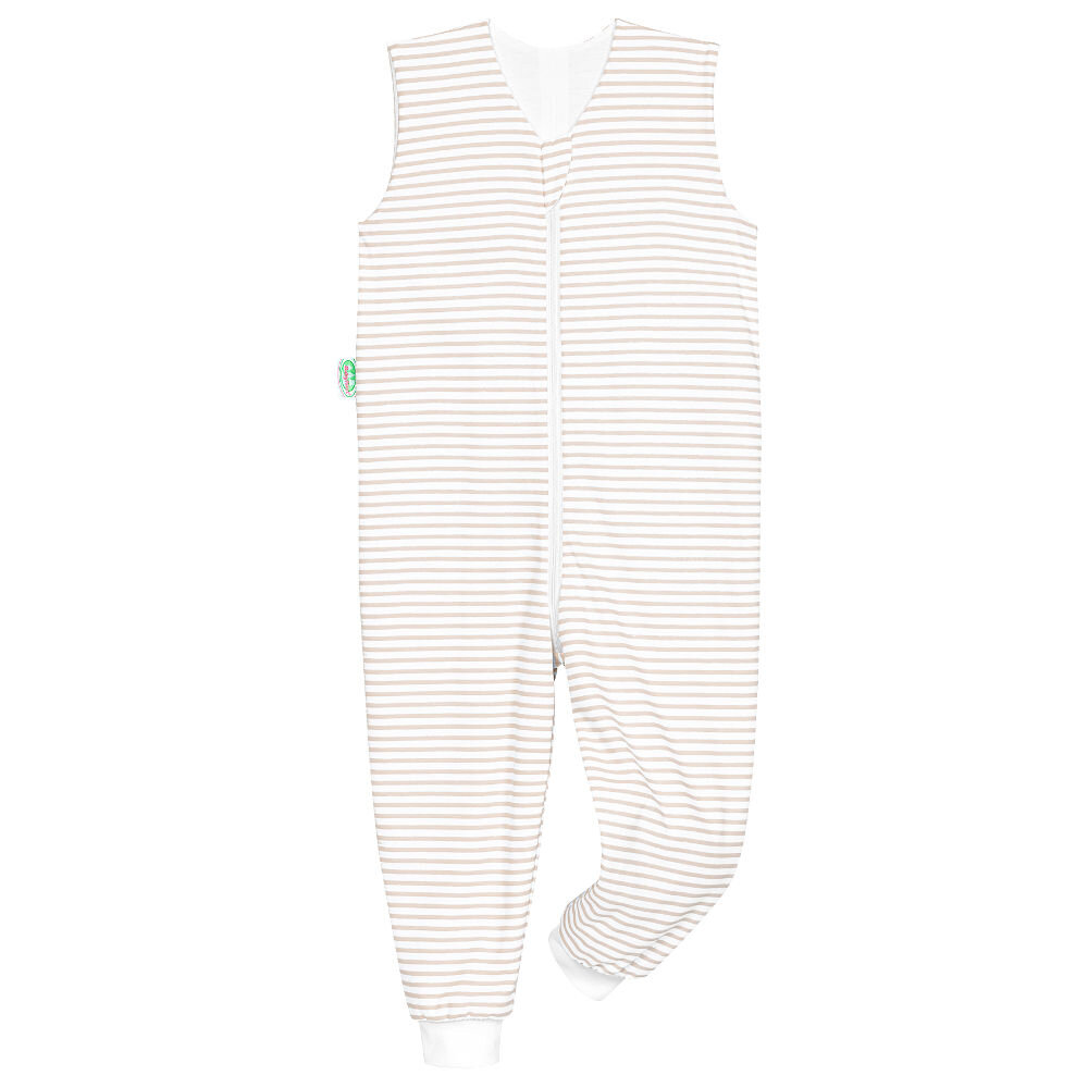 Odenwälder Jersey-Schlafoverall Hopsi stripes soft cookie 86/92